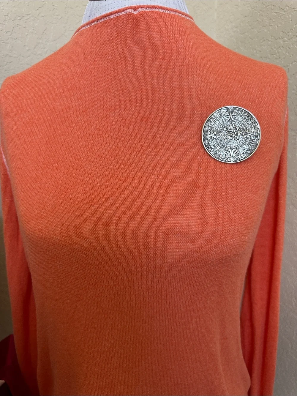 925 Sterling Silver Taxco Round Medallion Pendant and Brooch​
